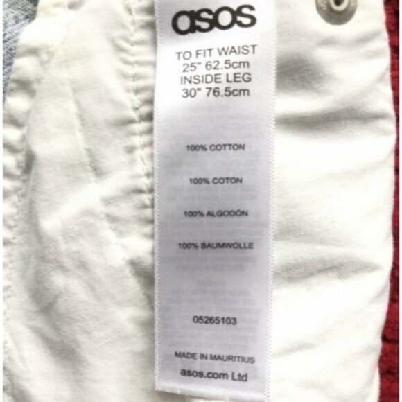 ASOS Distressed Straight Leg Jeans Rigid Denim Light Wash 25 - Picture 6 of 9